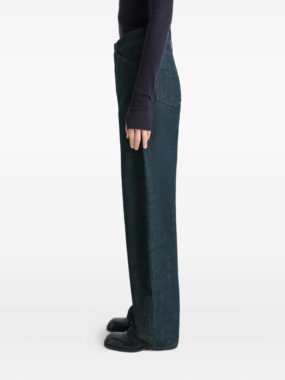 LEMAIRE High waist curved jeans Blauw
