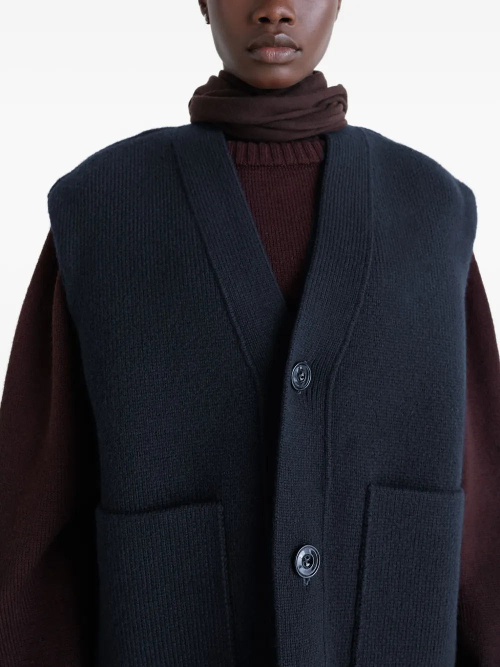 LEMAIRE Vest met opgestikte zakken Blauw