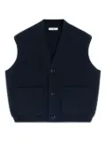 LEMAIRE patch-pocket V-neck cardigan - Blue