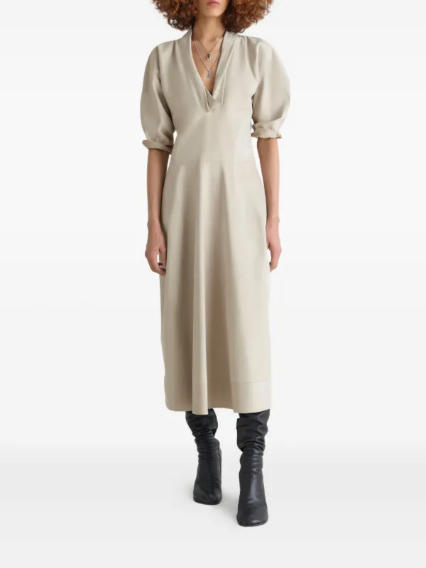 lemaire draped mesh jersey maxi dress Lemaire Draped Mesh Jersey Maxi Dress In Beige - 20% Off