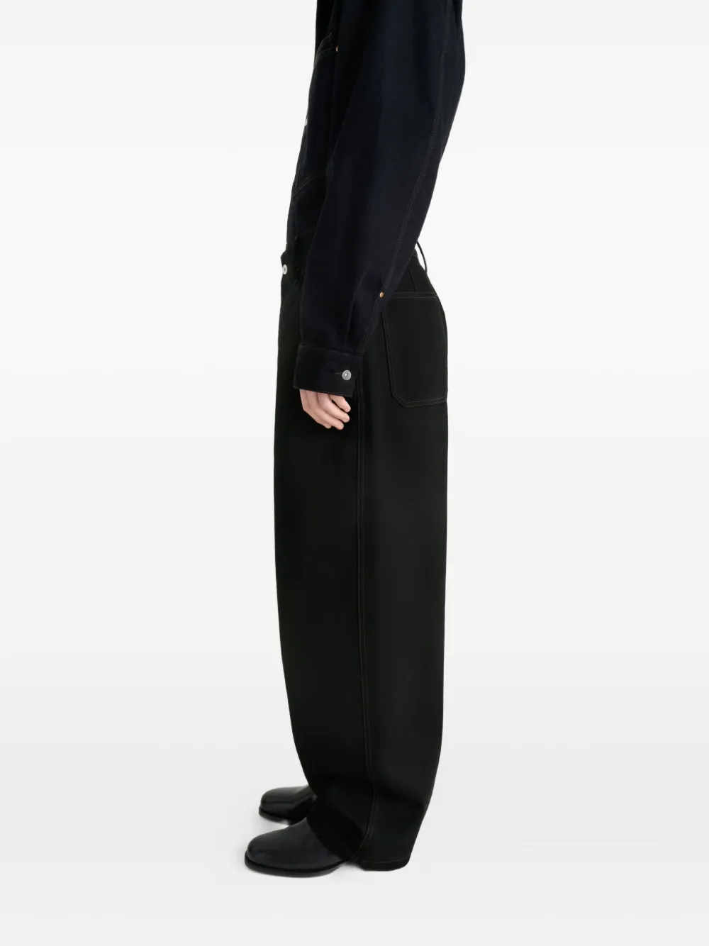 LEMAIRE Maxi workwear broek Zwart