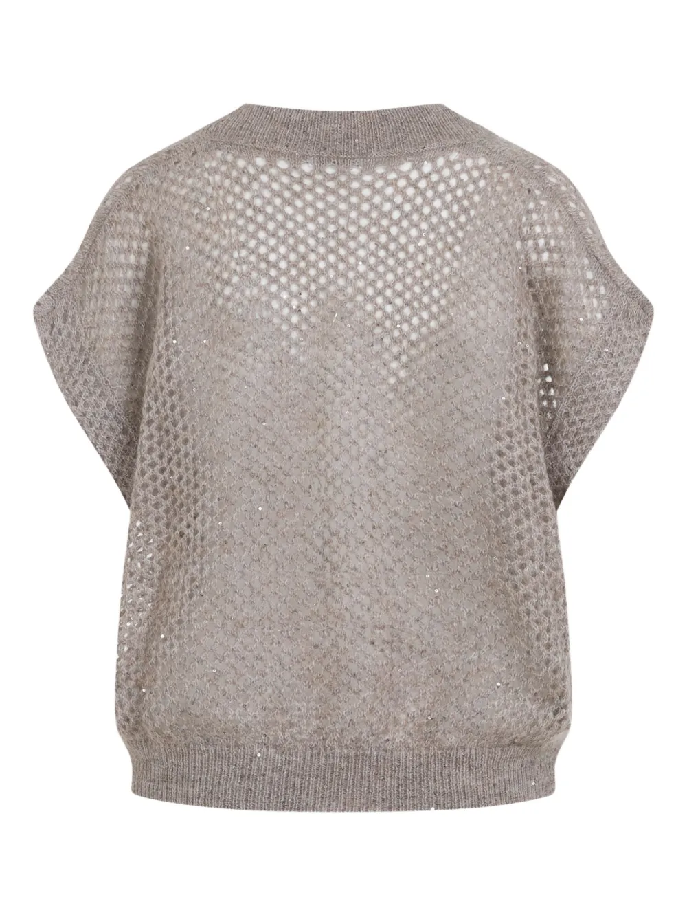 BRUNELLO CUCINELLI MESH V-NECK SWEATER