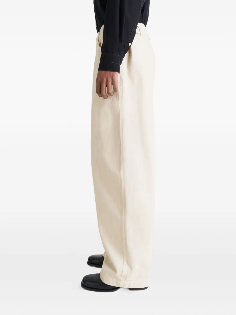 LEMAIRE Broek met wijde pijpen Beige
