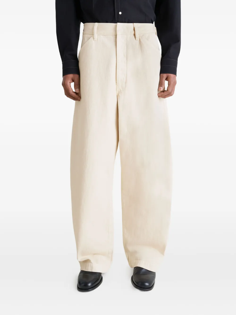 LEMAIRE Broek met wijde pijpen Beige