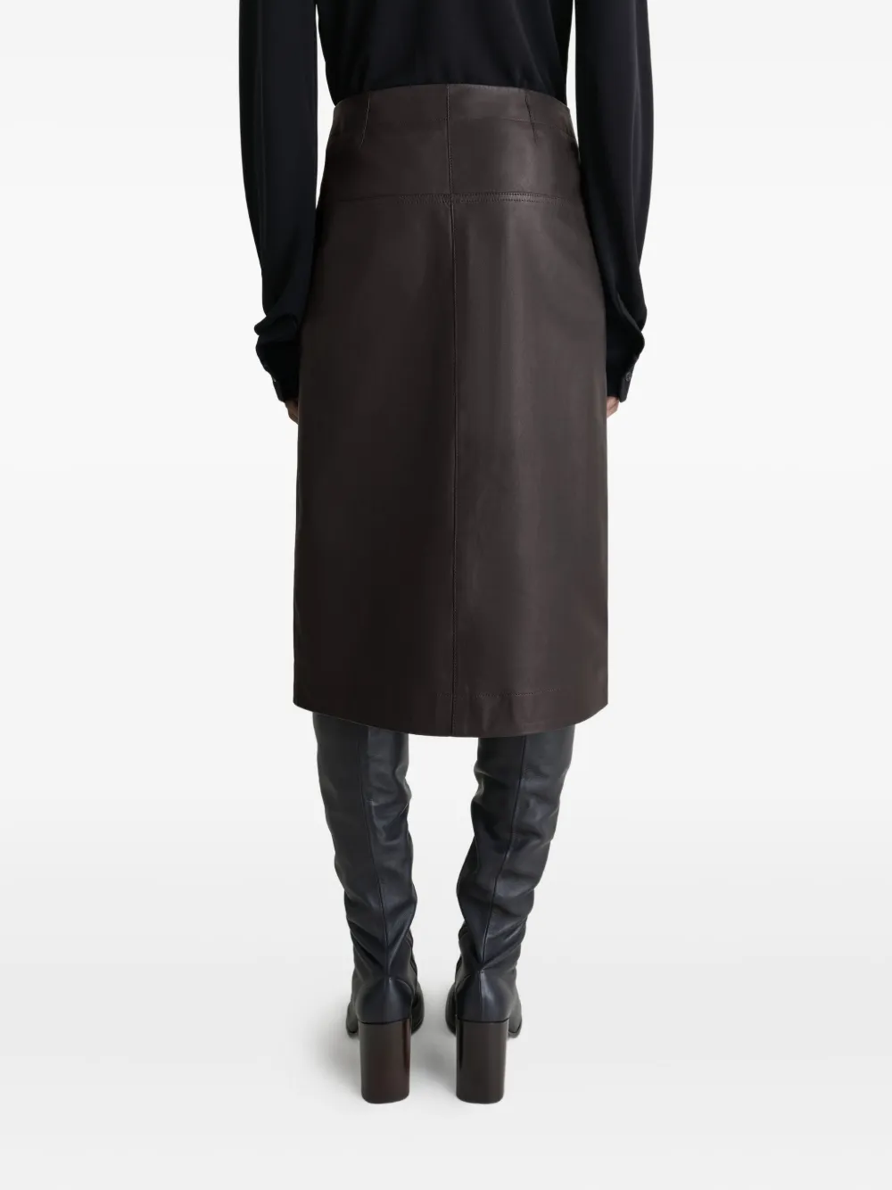 Lemaire Lederrock Mit Druckknopfverschluss In Black