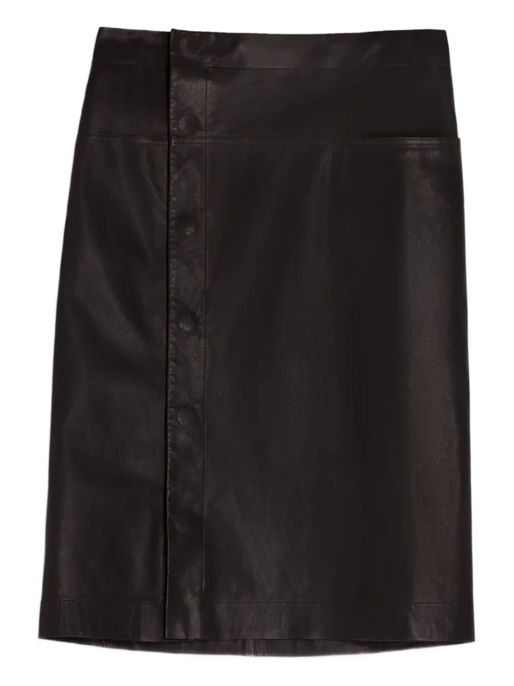 Lemaire Lederrock Mit Druckknopfverschluss In Black