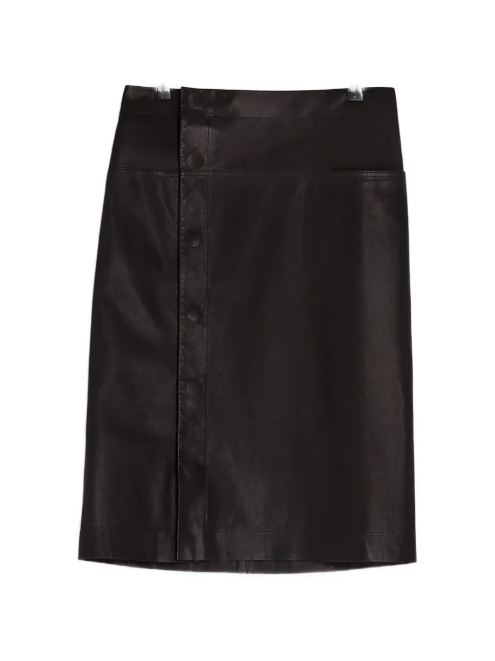 LEMAIRE snap-fastening leather skirt - Black