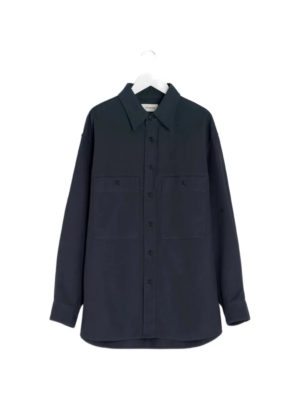 LEMAIRE patch-pocket twill overshirt - Blue