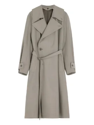 LEMAIRE double-breasted Belted Trench Coat | Neutrals | FARFETCH