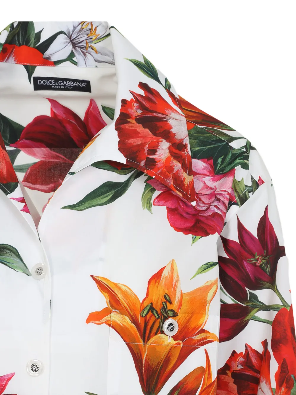 floral-print cotton shirt