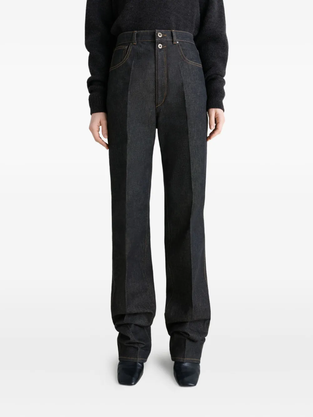 LEMAIRE High waist plooibroek Blauw