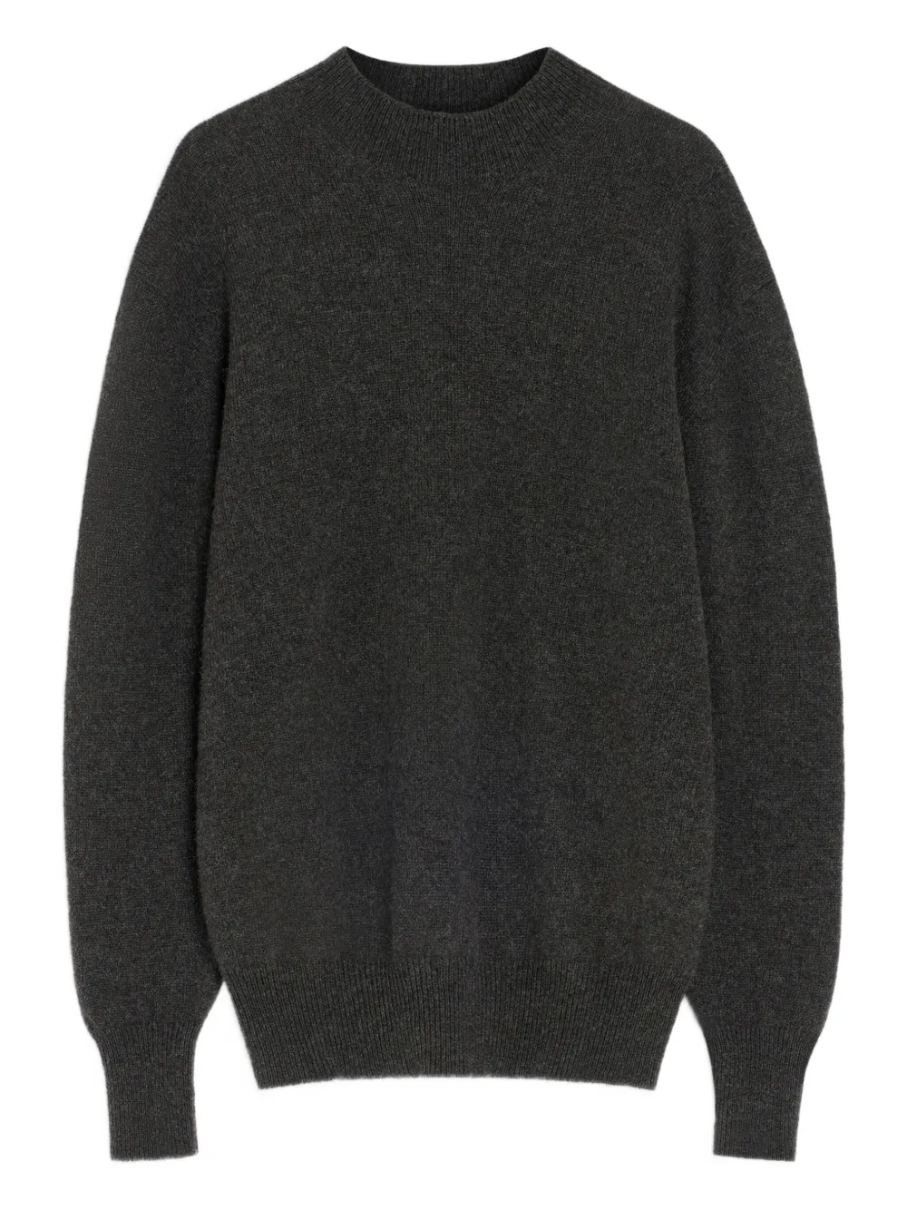 LEMAIRE mock-neck ribbeed sweater Grijs