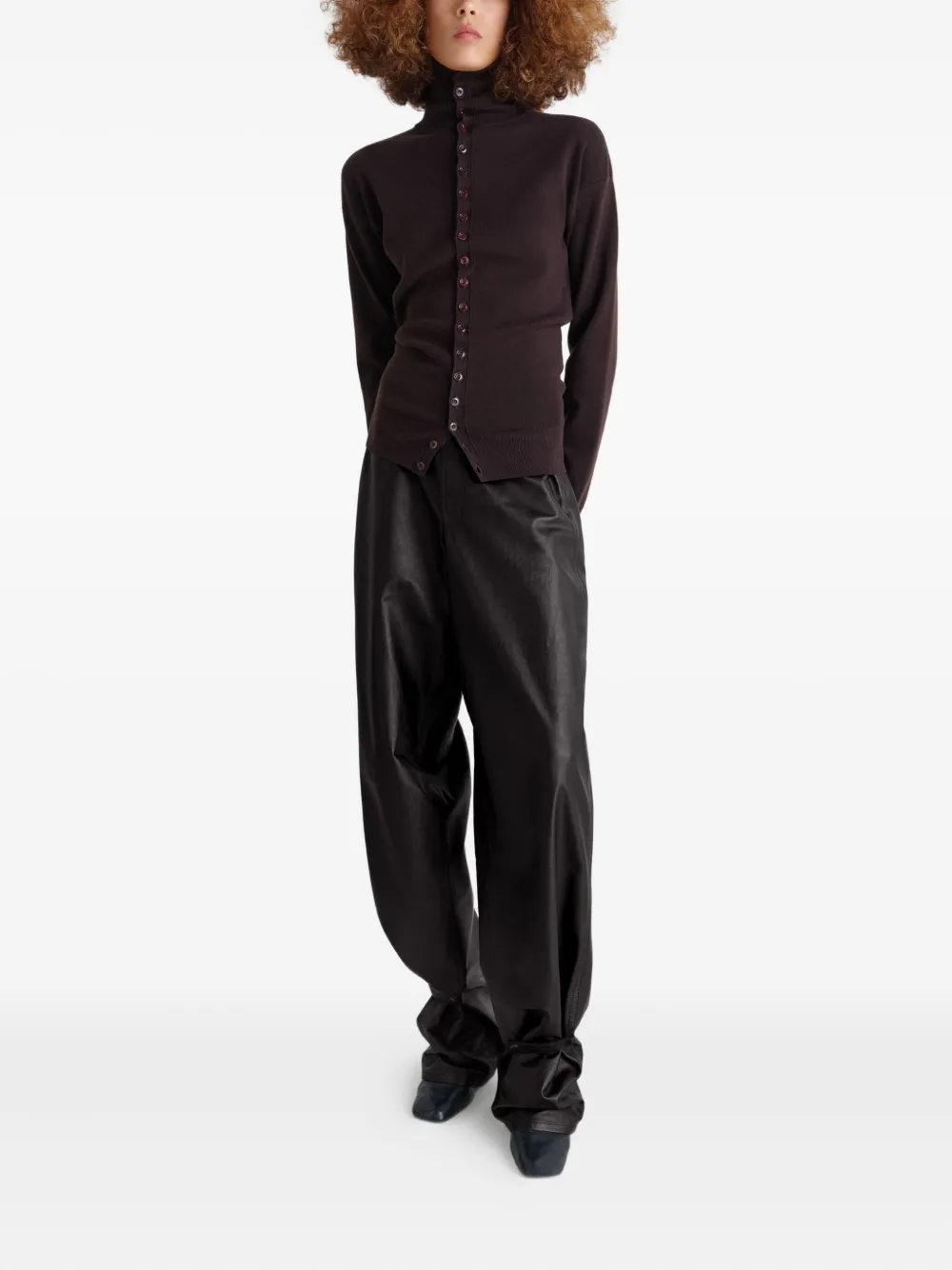LEMAIRE adjustable-leg leather trousers | Straight-Leg Pants | Image 2
