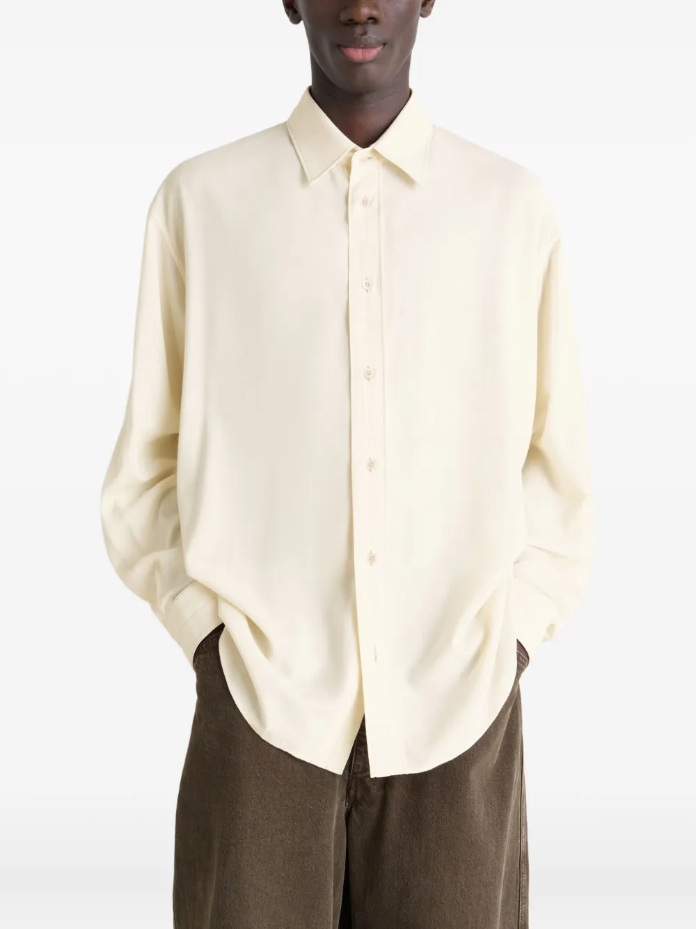 LEMAIRE Overhemd met geplooid detail Beige