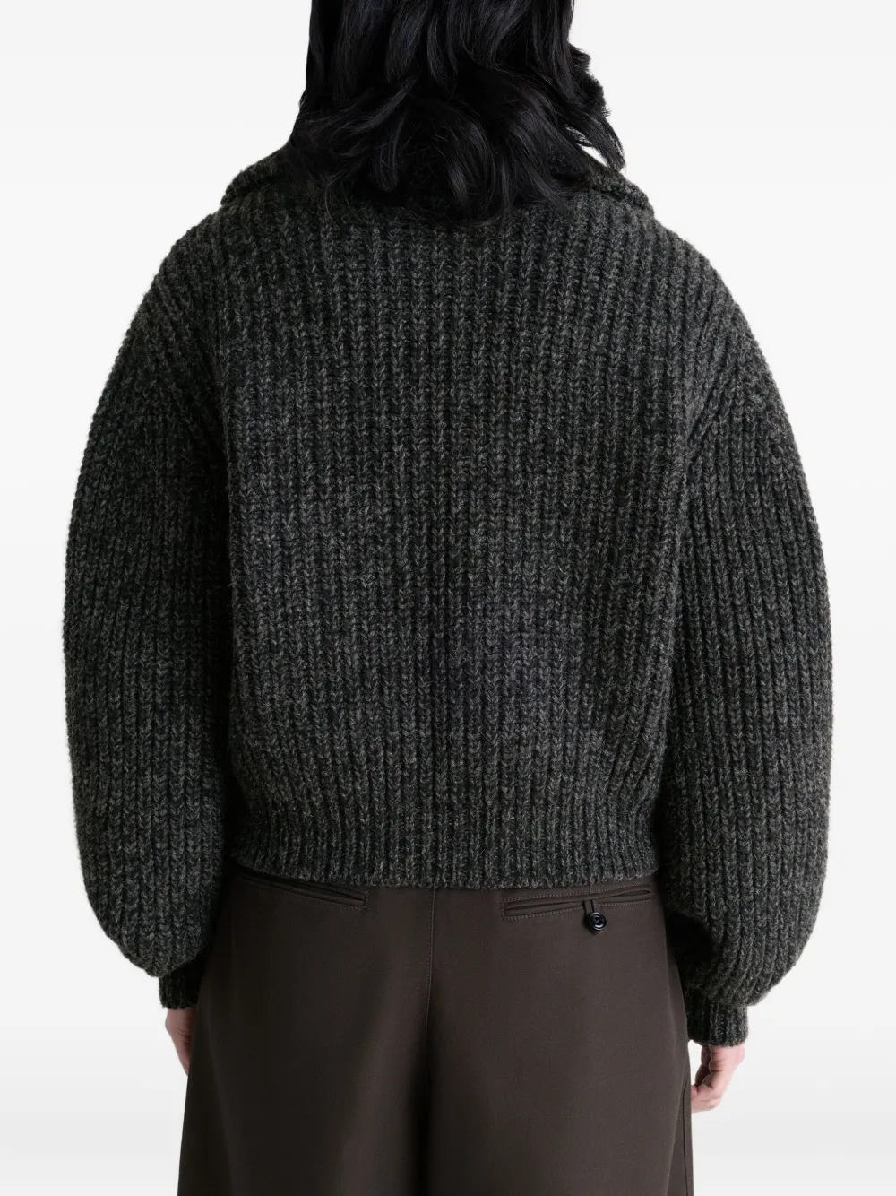 LEMAIRE Geribbeld vest met rits Bruin