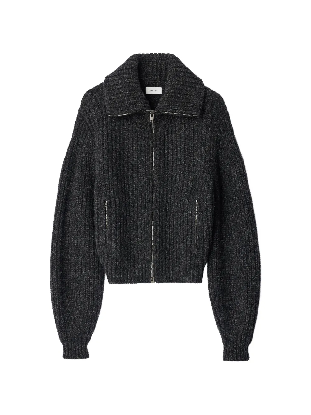 LEMAIRE ribbed zip-up cardigan - Brown