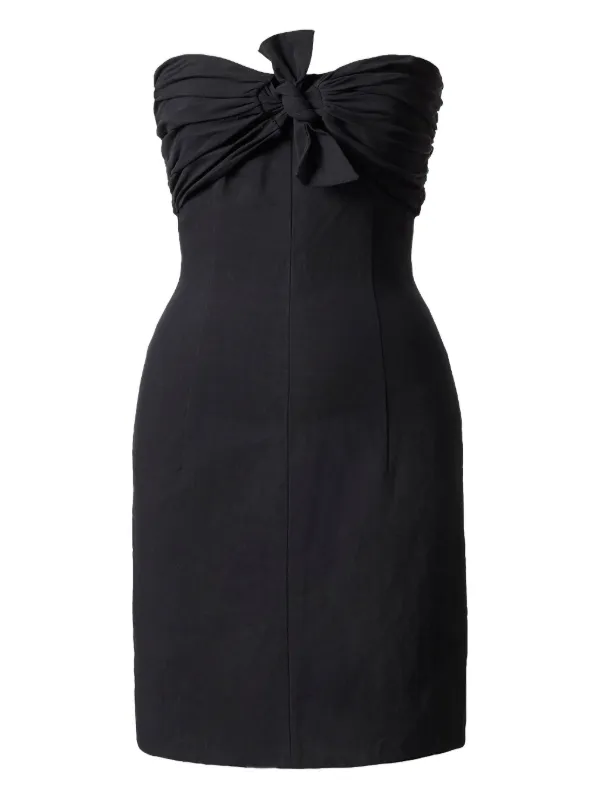 Tove Strapless Bow Mini Dress in Black