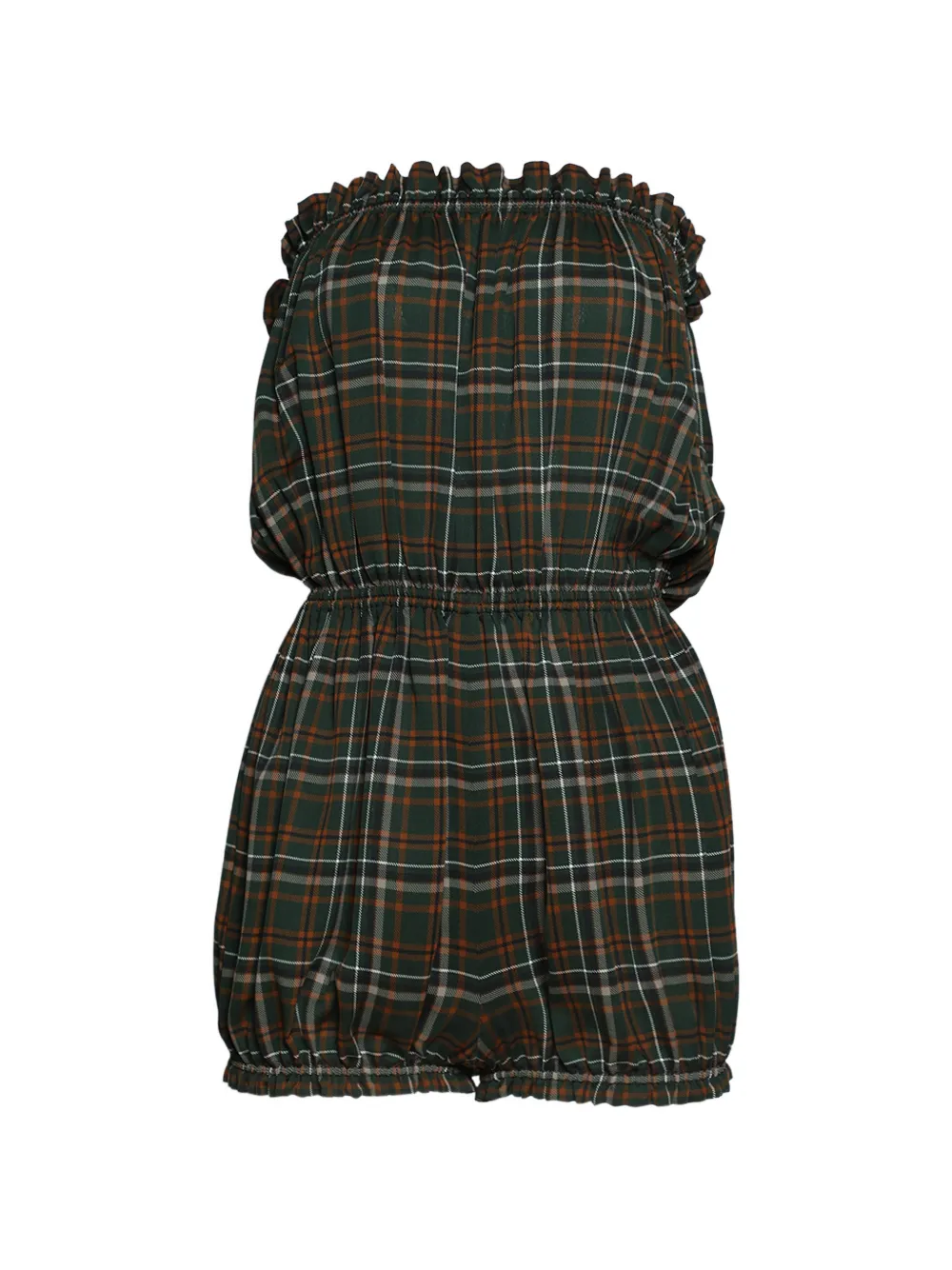 Saint Laurent ruffled checked jumpsuit - Grün