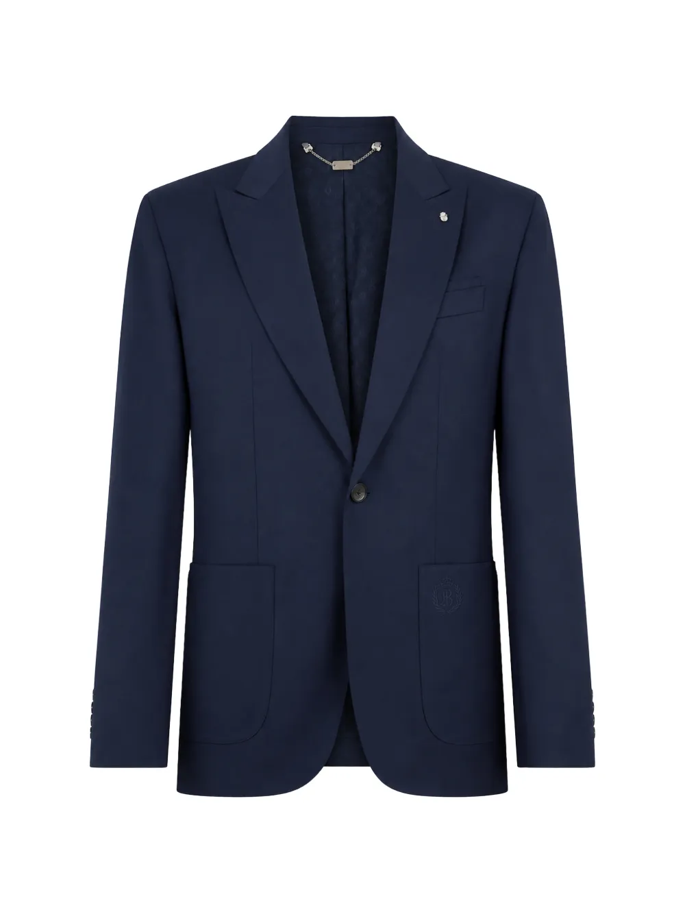 Billionaire logo-embroidered peak-lapel blazer - Blu