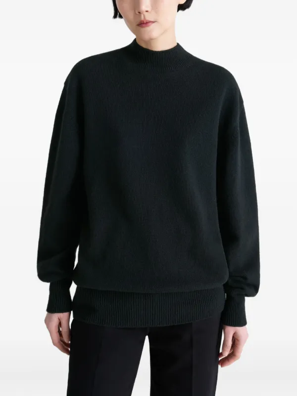 【送料&関税込】Lemaire Mock-neck Knitted Jumper LEMAIRE Mock Neck rib-knit Trim Sweater | Black | FARFETCH