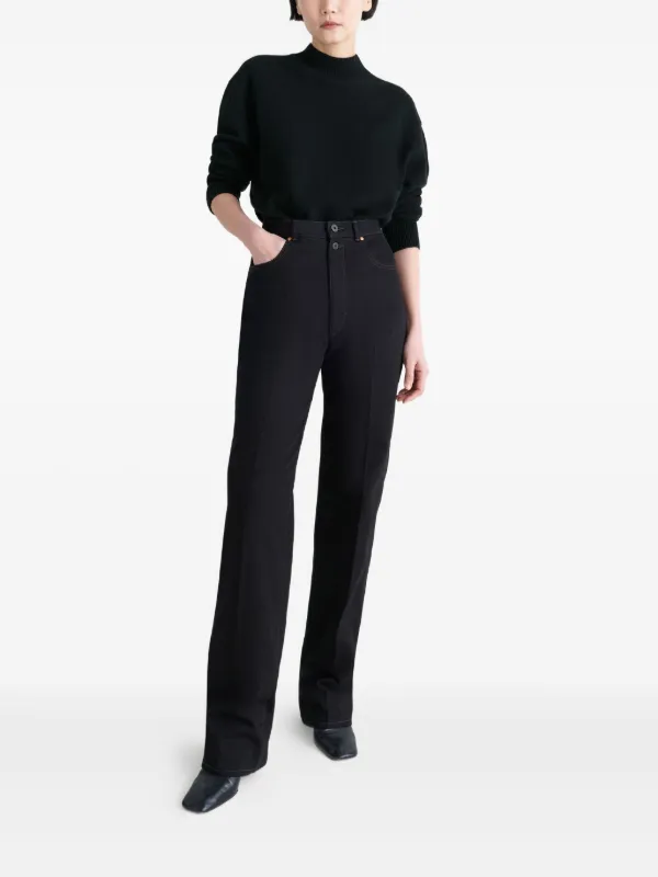 【送料&関税込】Lemaire Mock-neck Knitted Jumper LEMAIRE Mock Neck rib-knit Trim Sweater | Black | FARFETCH