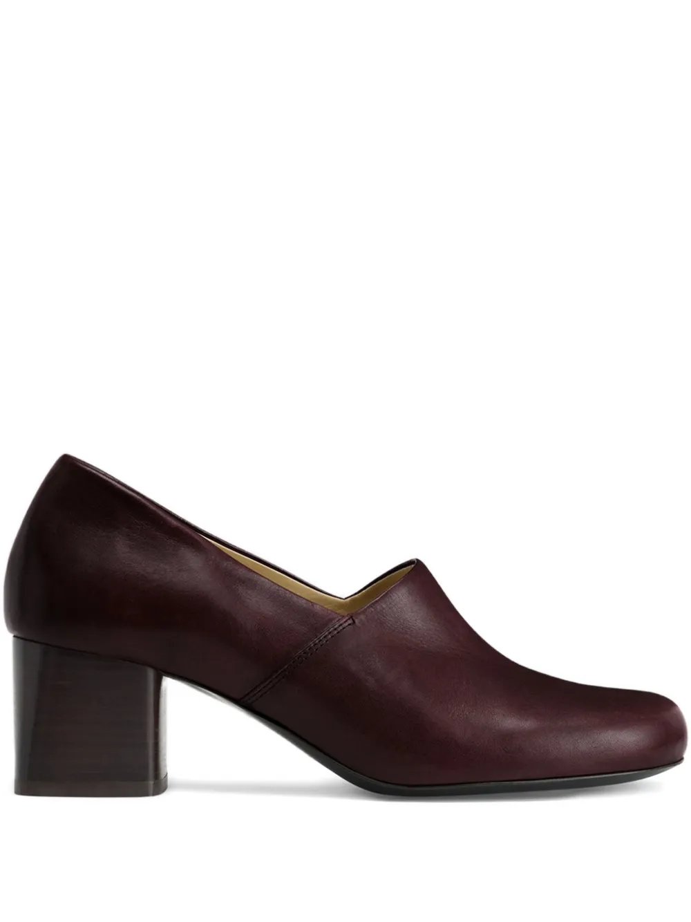 LEMAIRE 55mm Anatomic block-heel pumps Brown