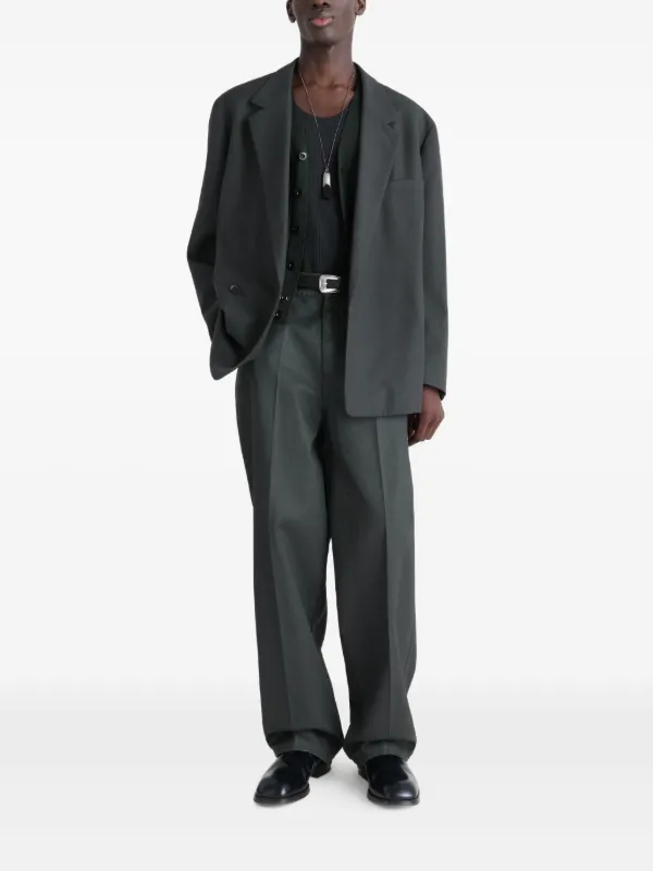 LEMAIRE Soft Double Breasted Jacket In Polywool | Grey | FARFETCH