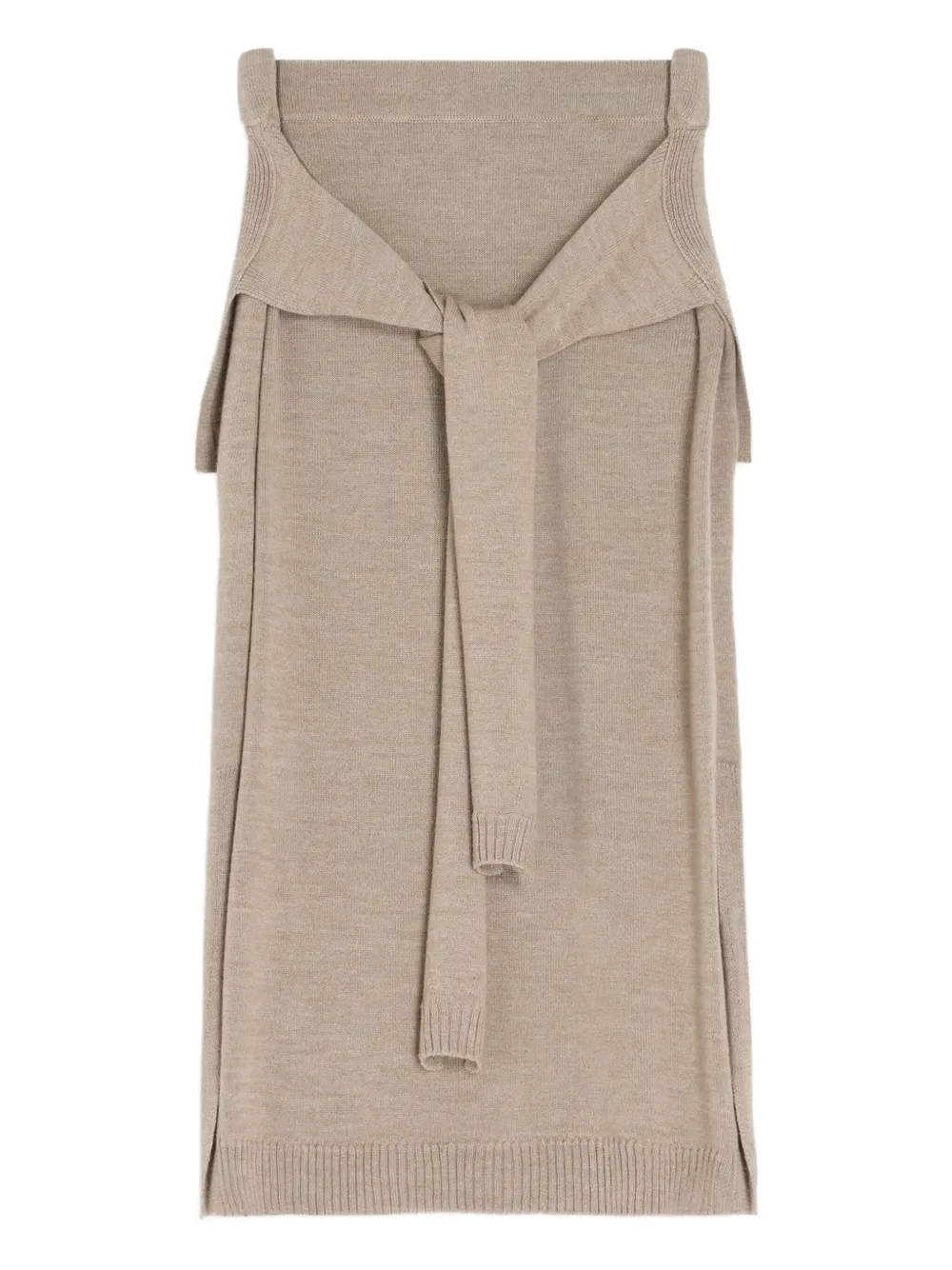 LEMAIRE trompe l'oeil midi knitted skirt | Neutrals | Image 1