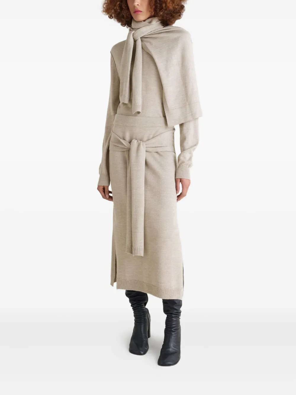 LEMAIRE trompe l'oeil midi knitted skirt | Knitted Skirts | Image 2