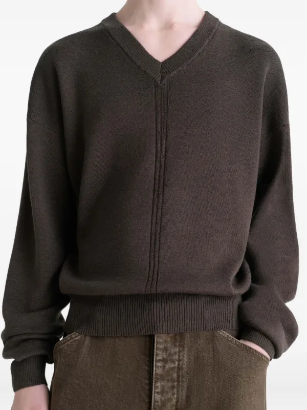 LEMAIRE 初期タグ Vネックニット LEMAIRE 初期タグ Vネックニット LEMAIRE Vネック セーター | ブラック