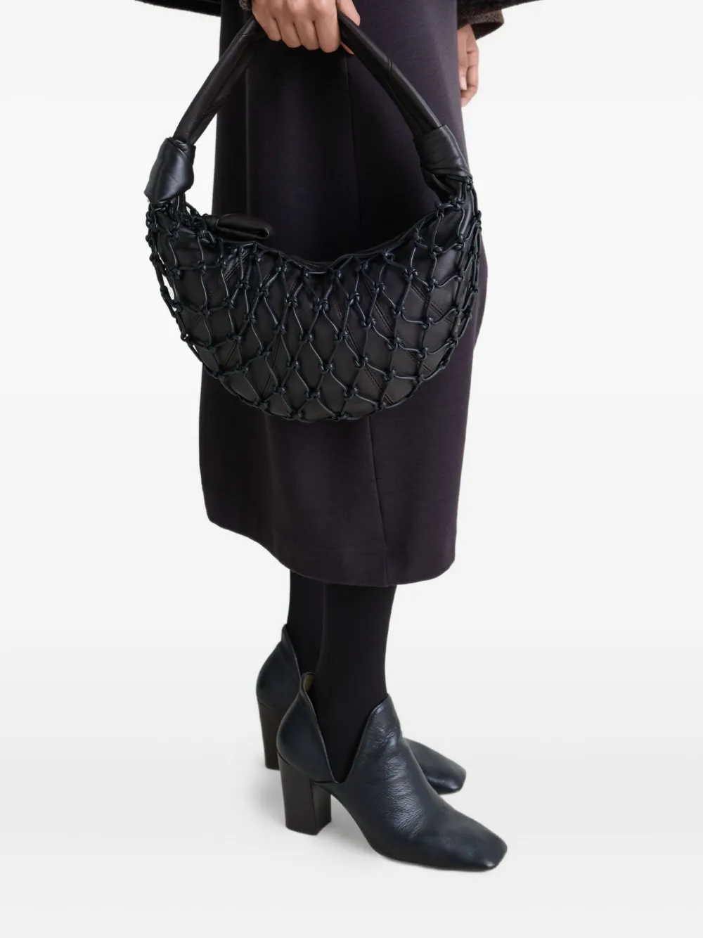 LEMAIRE Fortune Croissant schoudertas met geknoopt detail - Bruin