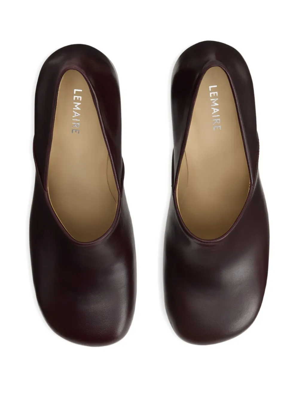 LEMAIRE 80mm Anatomic block-heel pumps Brown