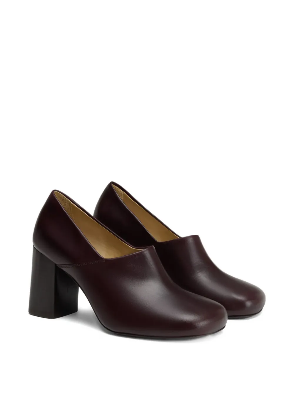 LEMAIRE 80mm Anatomic block-heel pumps Brown