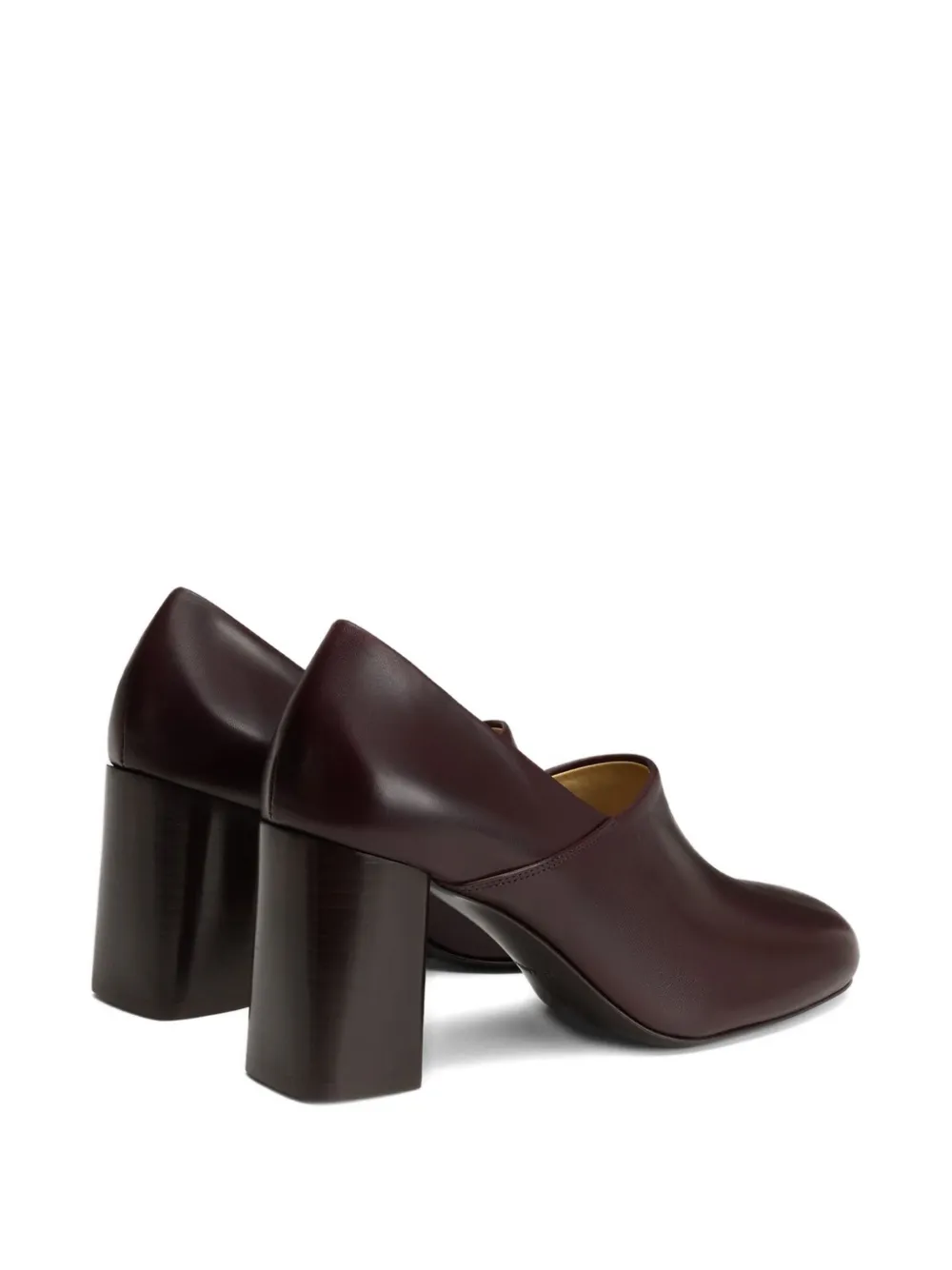 LEMAIRE 80mm Anatomic block-heel pumps Brown