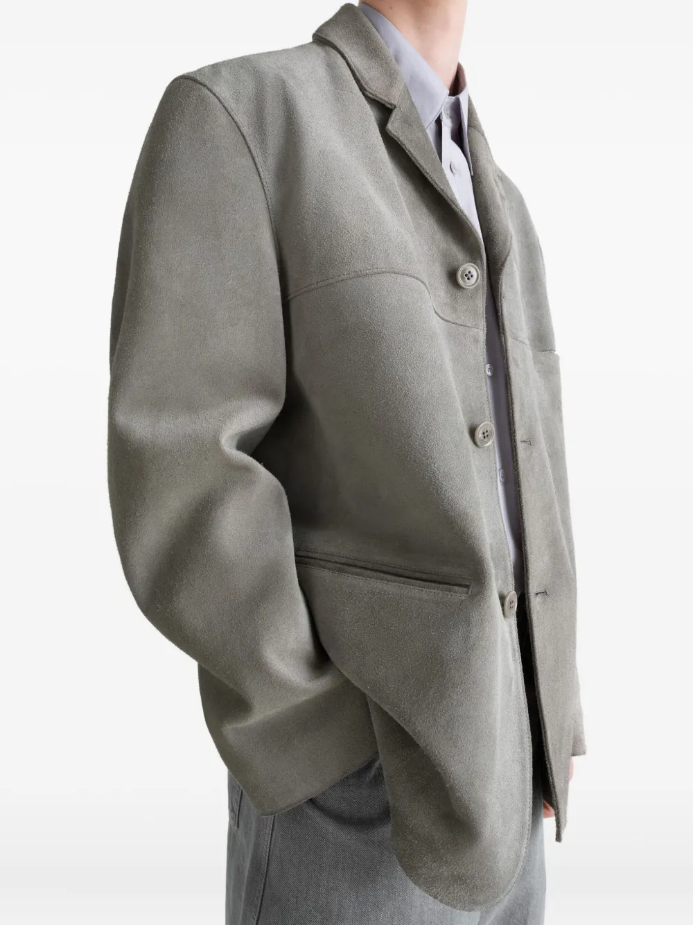 LEMAIRE Blazer met enkele rij knopen Grijs