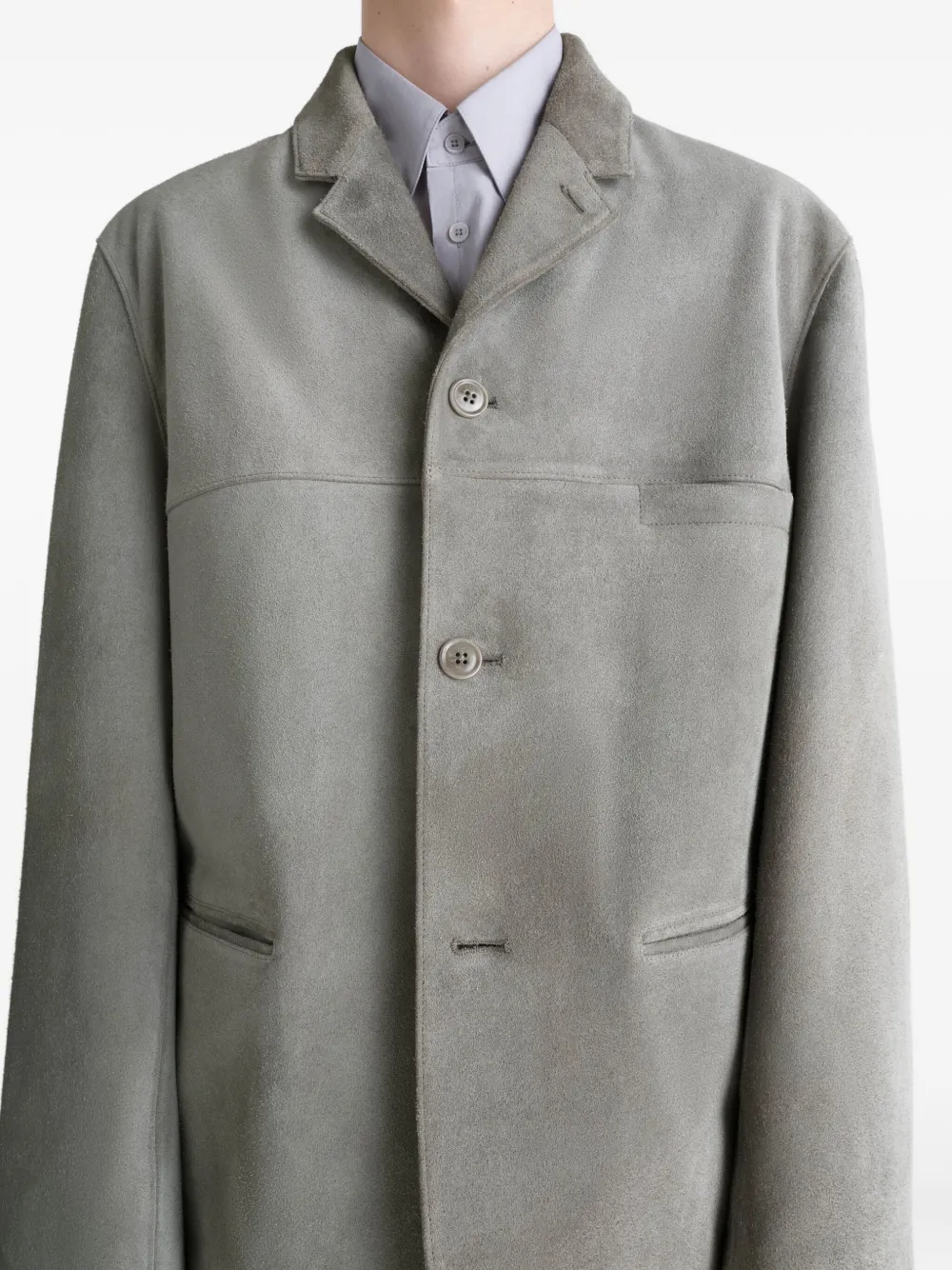 LEMAIRE Blazer met enkele rij knopen Grijs