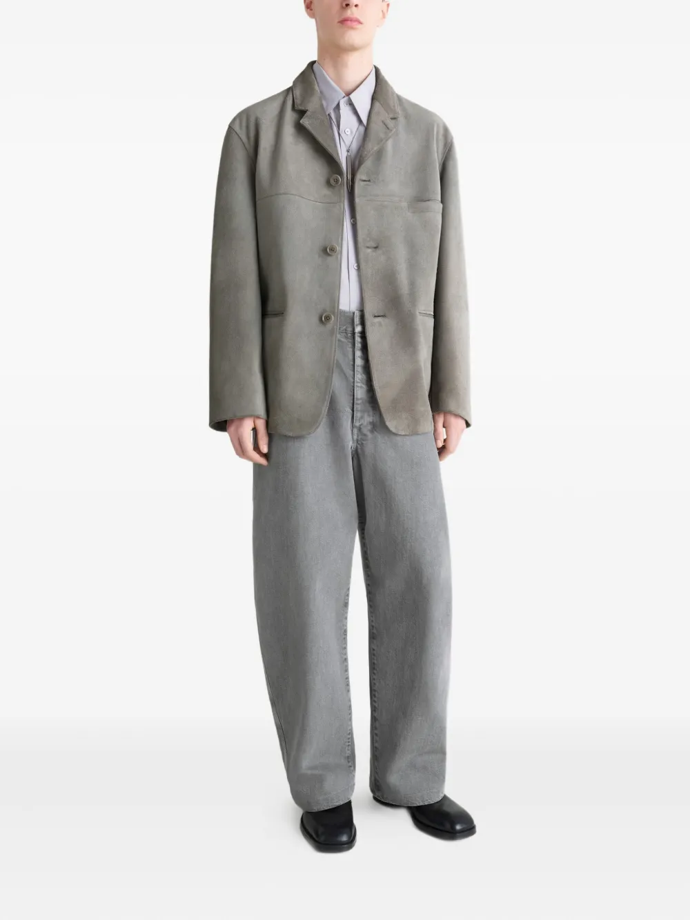 LEMAIRE Blazer met enkele rij knopen Grijs