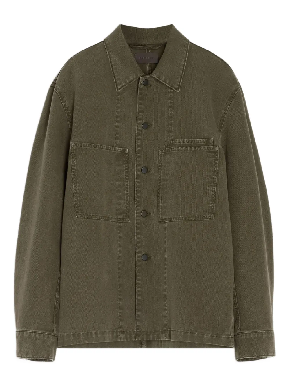 Lemaire Patch-pocket Denim Overshirt In Green