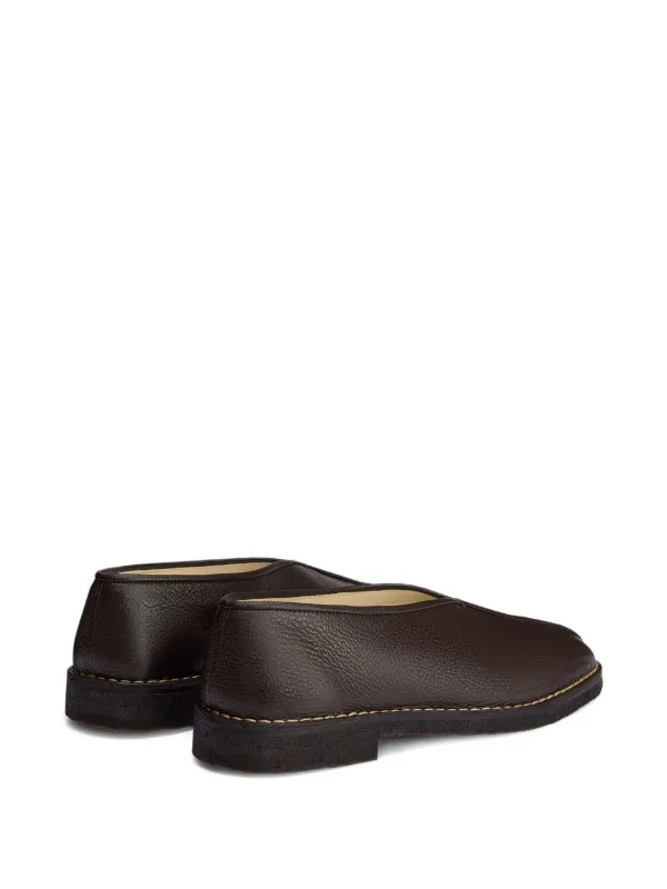 LEMAIRE Piped square-toe Slippers | Brown | FARFETCH