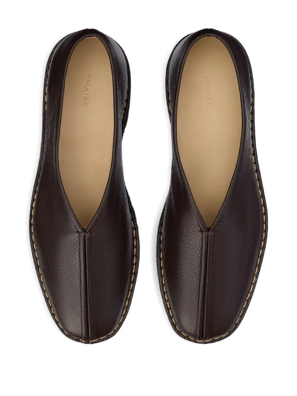 LEMAIRE Loafers met vierkante neus Bruin