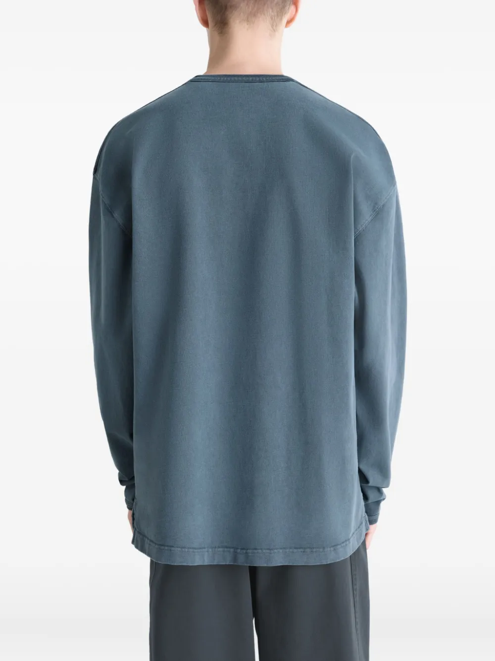 LEMAIRE T-shirt met lange mouwen en zak BL807 STONE BLUE