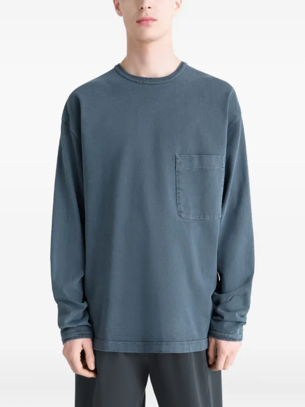 LEMAIRE コットンTシャツ 今季 完売ブルーグレー LEMAIRE ポケット ロングTシャツ | FARFETCH JP