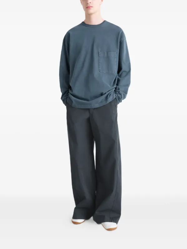 LEMAIRE コットンTシャツ 今季 完売ブルーグレー LEMAIRE ポケット ロングTシャツ | FARFETCH JP