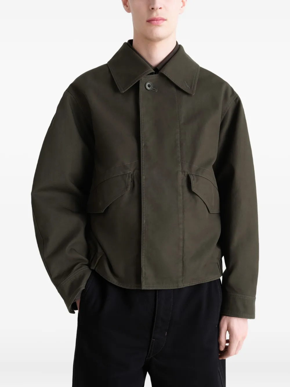 LEMAIRE Shirtjack met klepzak Groen