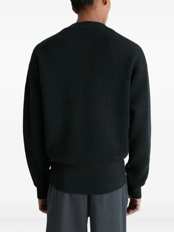 LEMAIRE クルーネック ウールスウェットシャツ | ブラック | FARFETCH JP