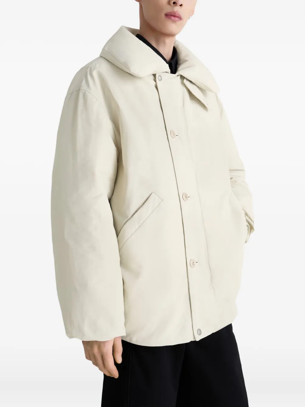 Lemaire Bubble-collar Puffer Jacket In White