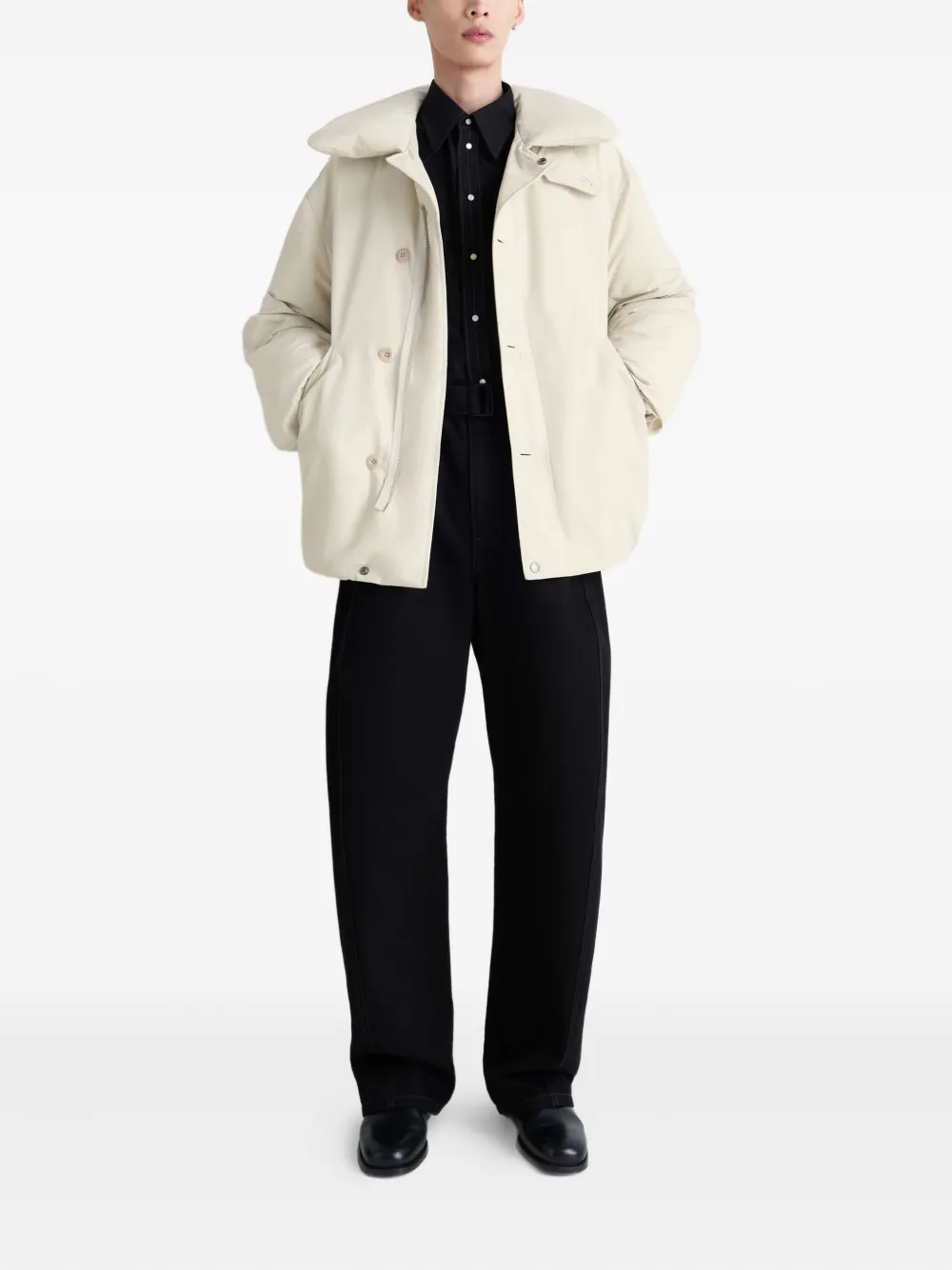 Lemaire Bubble-collar Puffer Jacket In White
