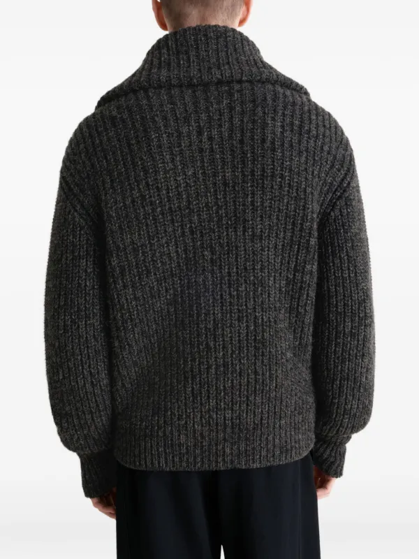 LEMAIRE Ribbed zip-up Cardigan | Black | FARFETCH