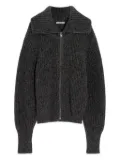 LEMAIRE ribbed zip-up cardigan - Black