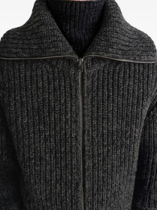 LEMAIRE ジップアップ カーディガン | ブラック | FARFETCH JP